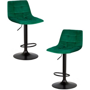 Набор 2 шт стул барный DOBRIN TAILOR BLACK (зеленый велюр (MJ9-88))