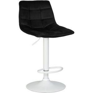 Стул барный (черный велюр (MJ9-101))  5017_WhiteBase-LM TAILOR WHITE WHITE, цвет сиденья черный (MJ9-101), основания белый