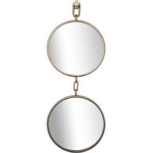 Зеркало на подвесе двойное рама металл. цвет золото d35 см Garda Decor 79MAL-9231-86G