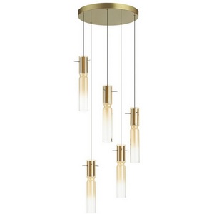Подвесная каскадная люстра Odeon Light Scrow 5058/25LA PENDANT золотой/янтарный/металл/стекло LED 5*5W 3000K